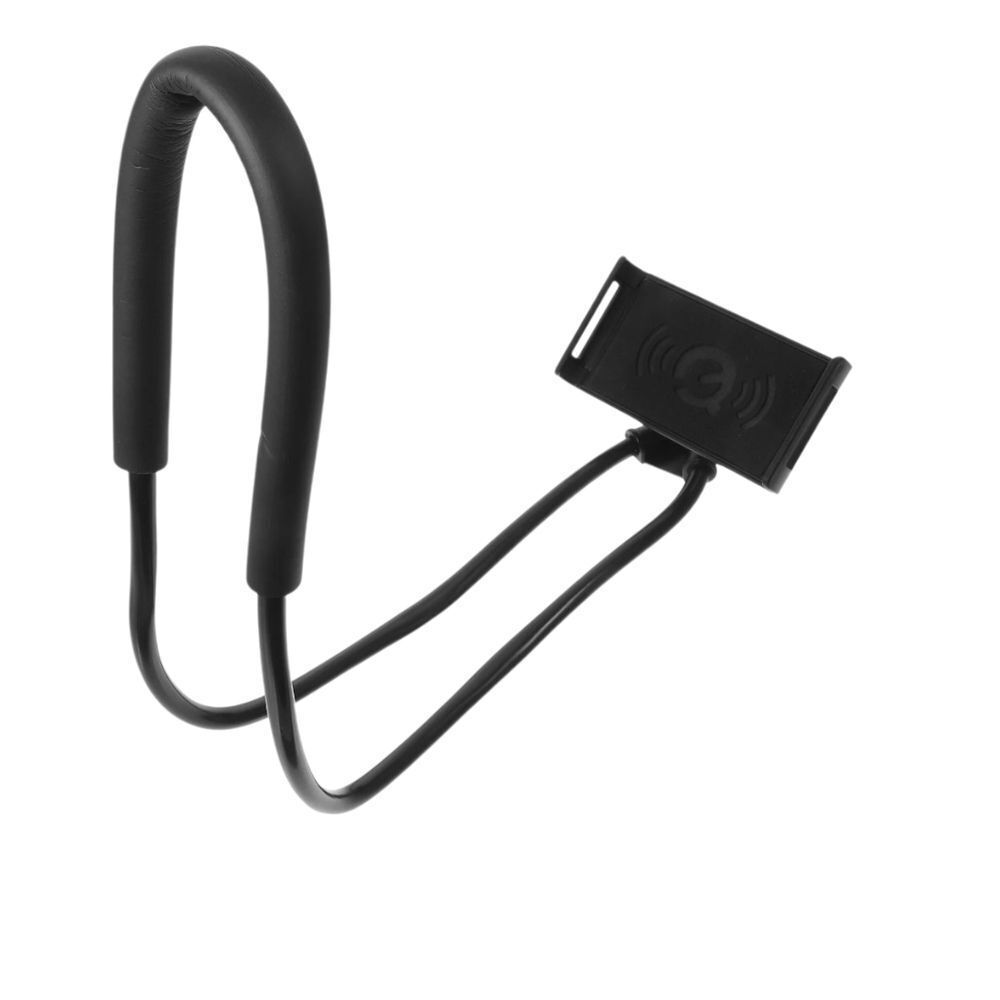 Black Hanging Neck Phone Holder Lazy Bracket Mount Stand Rotating Bendable NWOT